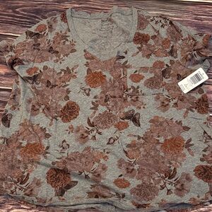 Torrid Brown and Gray Floral Top